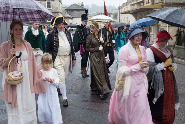 People in Costume at the Jane Austen Festival in Bath