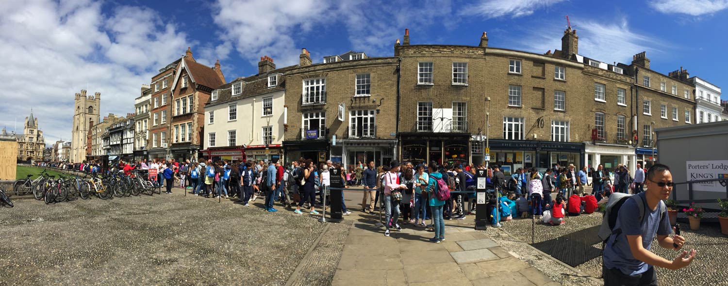 panorama of king's parade in Cambridge